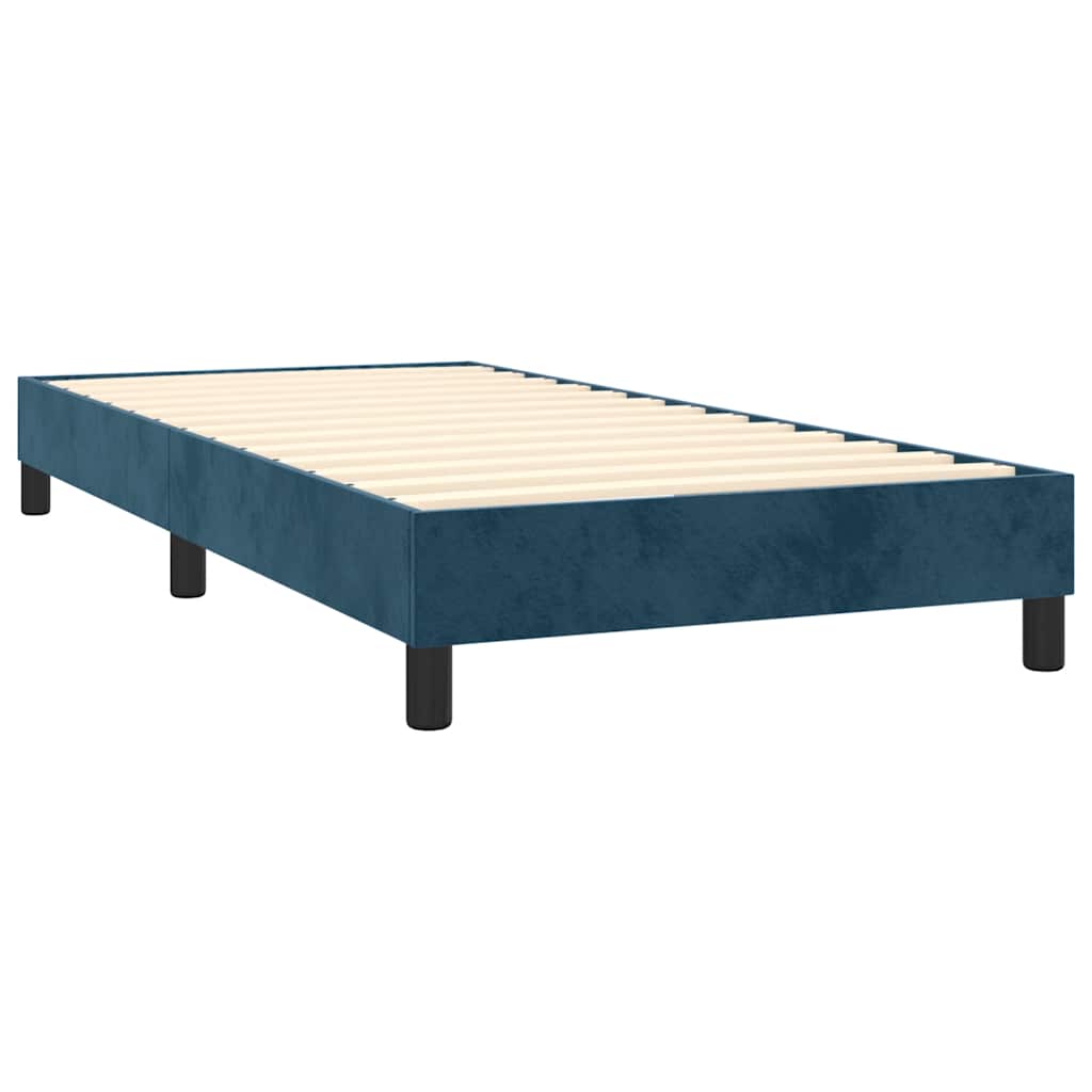 Boxspring met matras fluweel donkerblauw 90x200 cm is nu te koop bij PeponiXL, paradijselijk wonen!