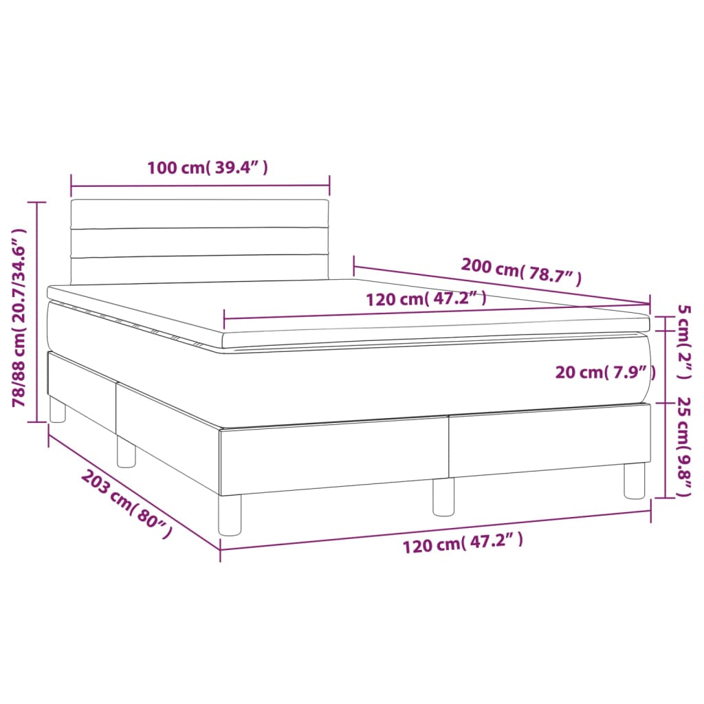 Boxspring met matras fluweel zwart 120x200 cm is nu te koop bij PeponiXL, paradijselijk wonen!