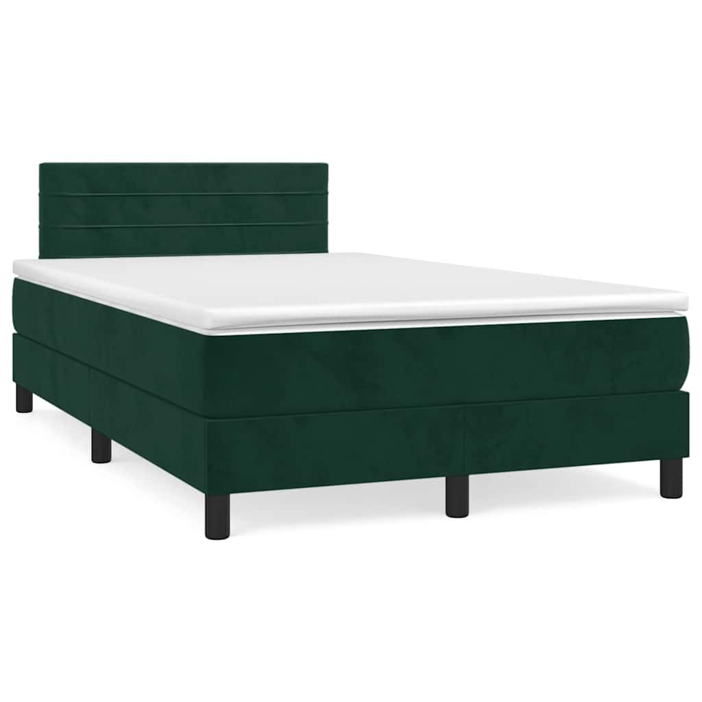 Boxspring met matras fluweel donkergroen 120x200 cm is nu te koop bij PeponiXL, paradijselijk wonen!