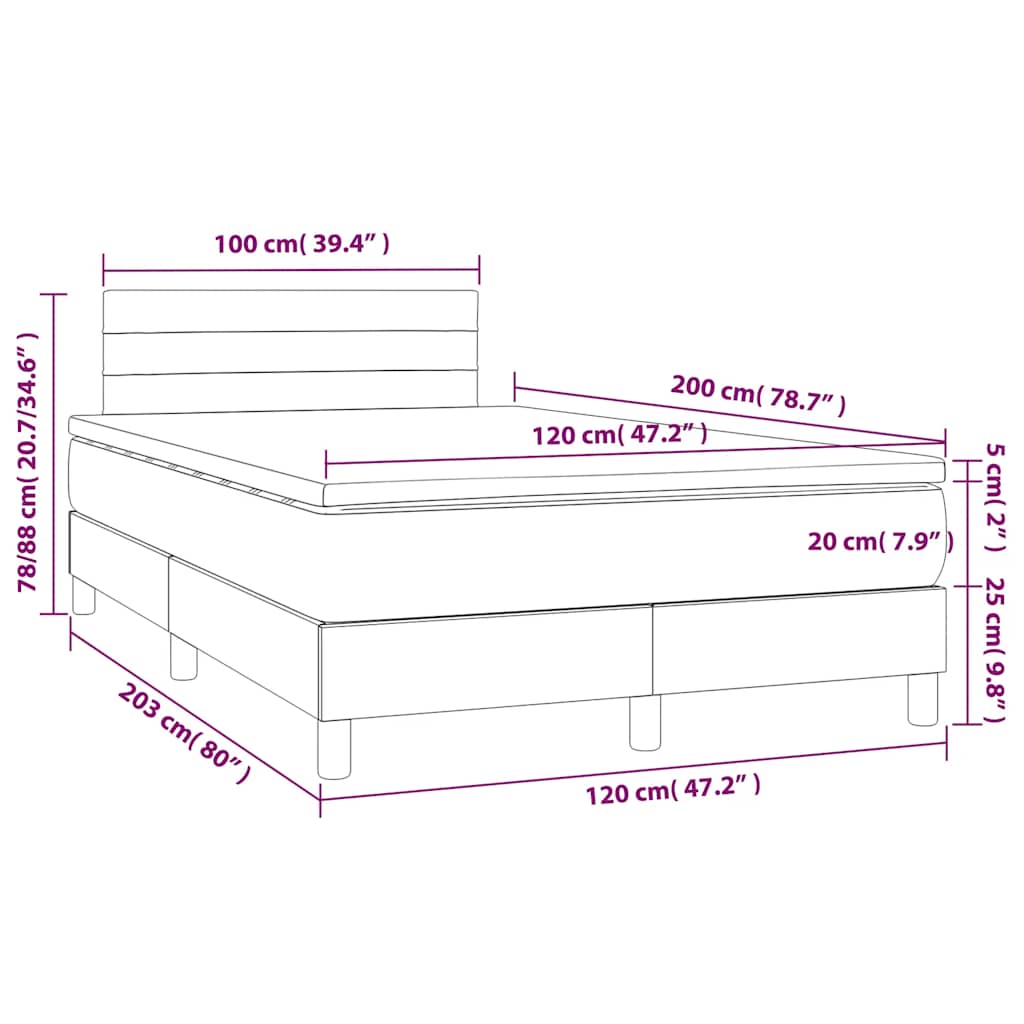 Boxspring met matras fluweel donkerblauw 120x200 cm is nu te koop bij PeponiXL, paradijselijk wonen!