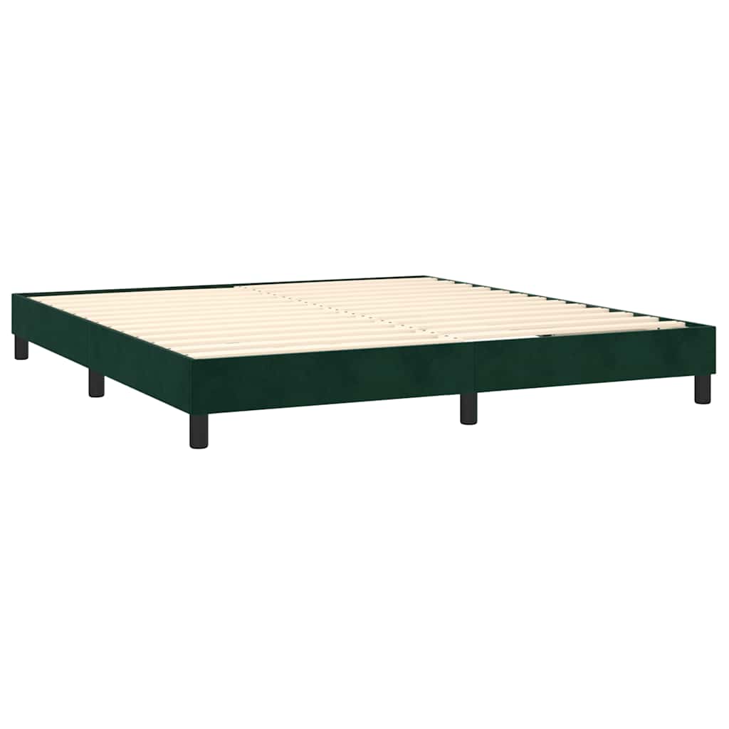 Boxspring met matras fluweel donkergroen 160x200 cm is nu te koop bij PeponiXL, paradijselijk wonen!