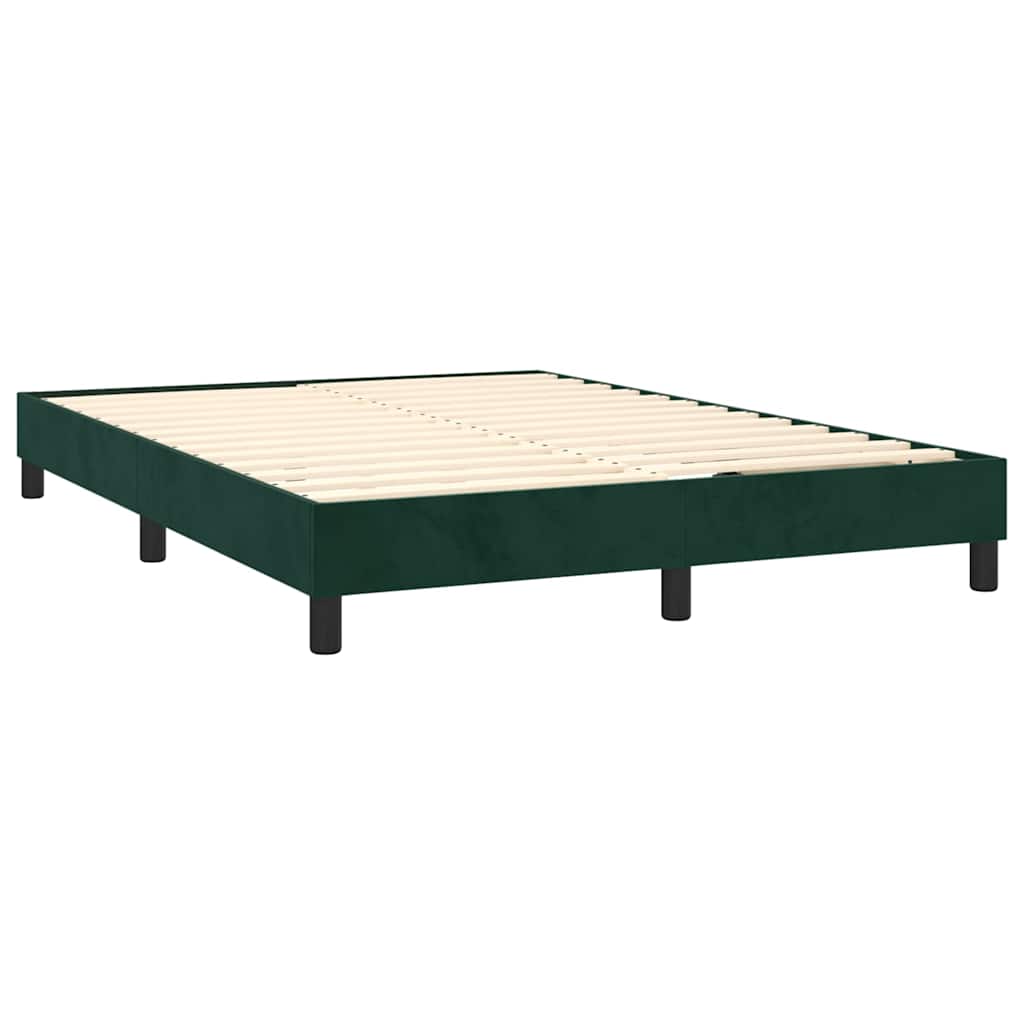 Boxspring met matras fluweel donkergroen 140x200 cm is nu te koop bij PeponiXL, paradijselijk wonen!