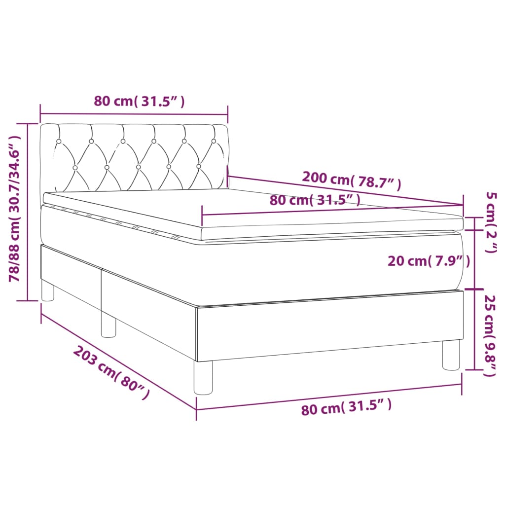 Boxspring met matras fluweel zwart 80x200 cm is nu te koop bij PeponiXL, paradijselijk wonen!