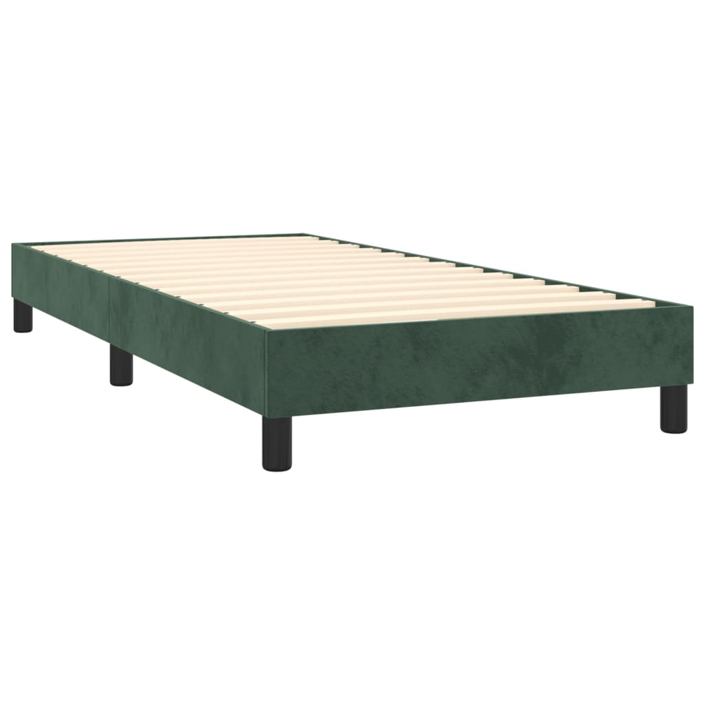 Boxspring met matras fluweel donkergroen 90x200 cm is nu te koop bij PeponiXL, paradijselijk wonen!