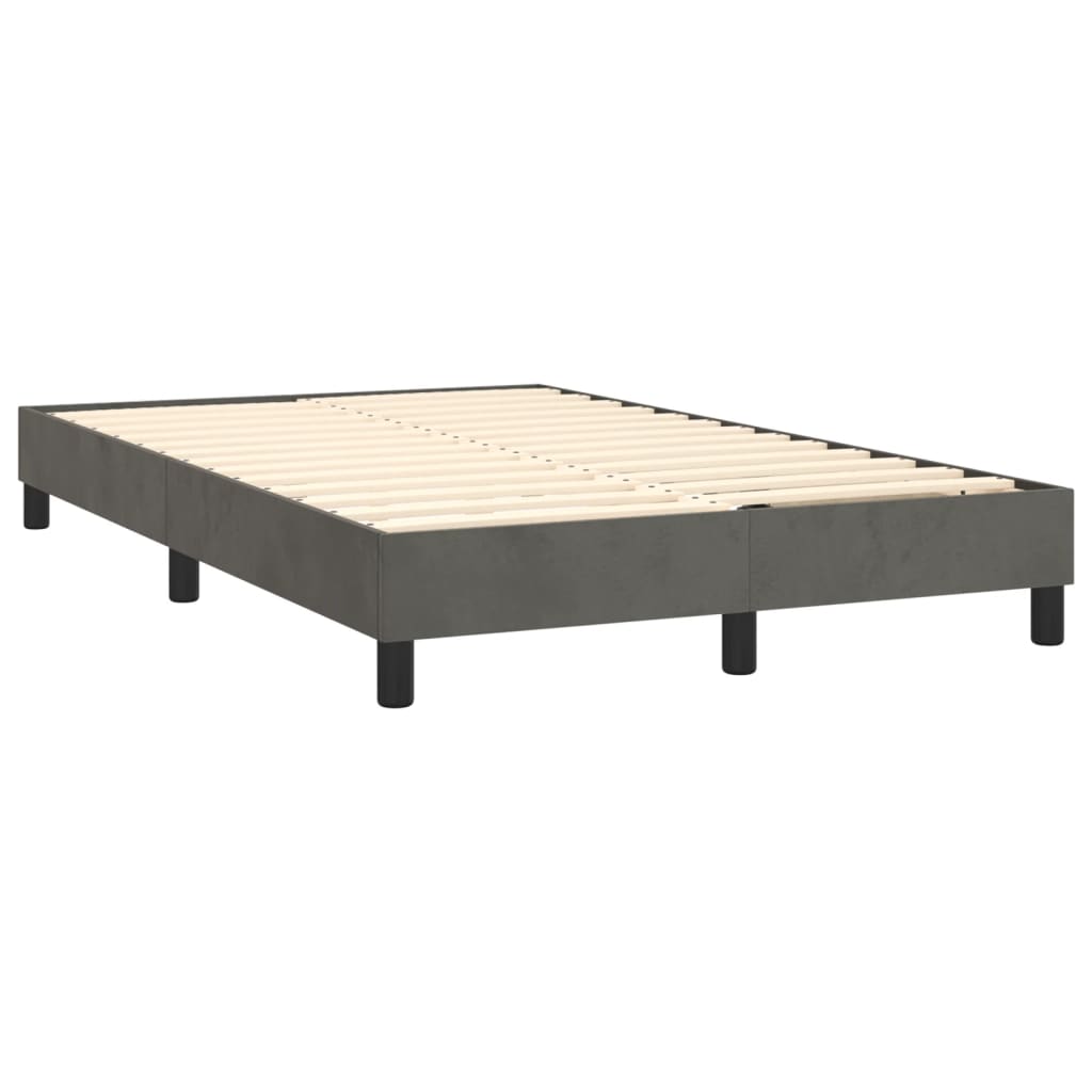 Boxspring met matras fluweel donkergrijs 120x200 cm is nu te koop bij PeponiXL, paradijselijk wonen!