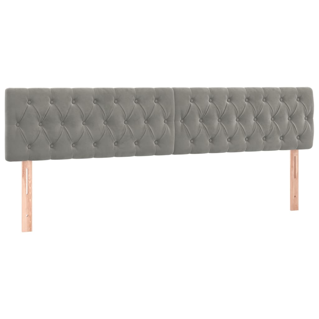 Boxspring met matras fluweel lichtgrijs 200x200 cm is nu te koop bij PeponiXL, paradijselijk wonen!