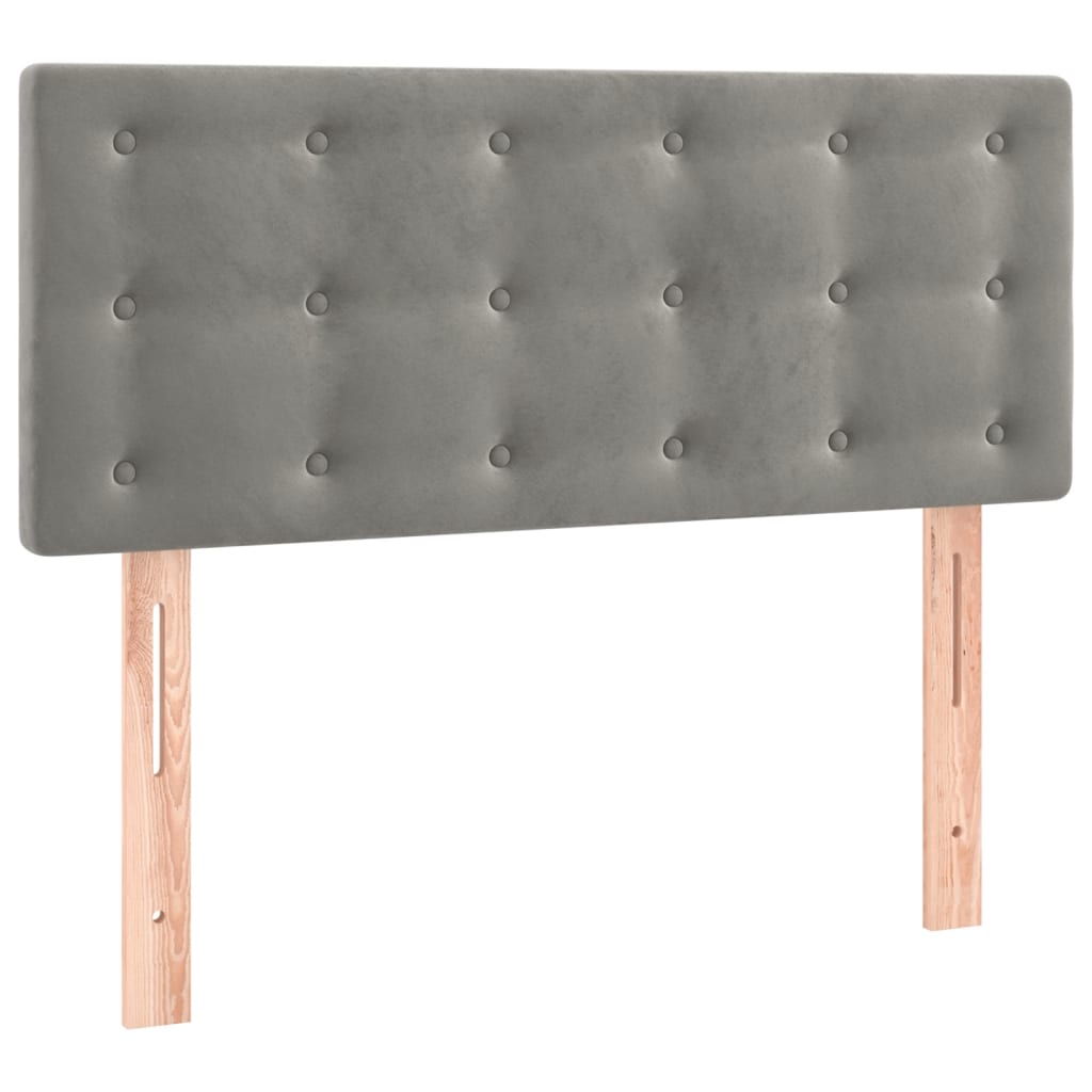 Boxspring met matras fluweel lichtgrijs 80x200 cm is nu te koop bij PeponiXL, paradijselijk wonen!