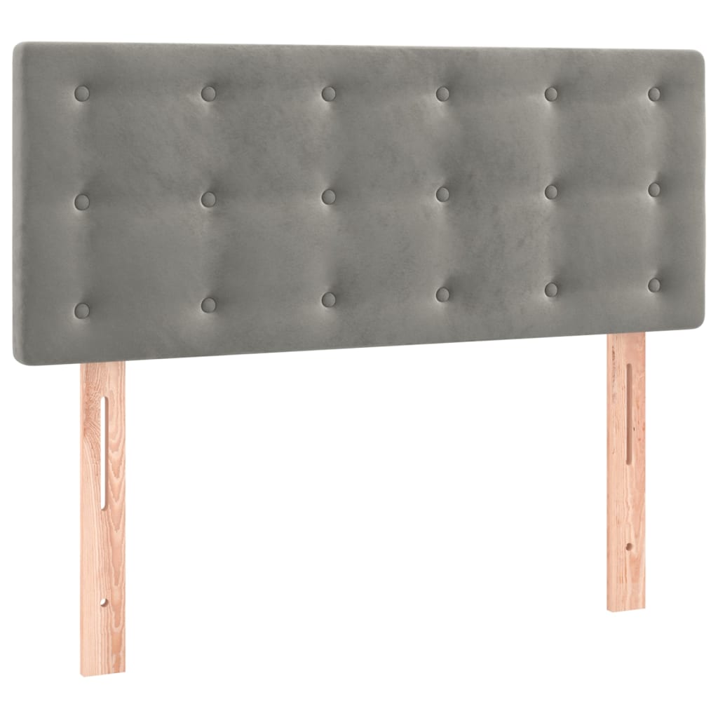 Boxspring met matras fluweel lichtgrijs 120x200 cm is nu te koop bij PeponiXL, paradijselijk wonen!