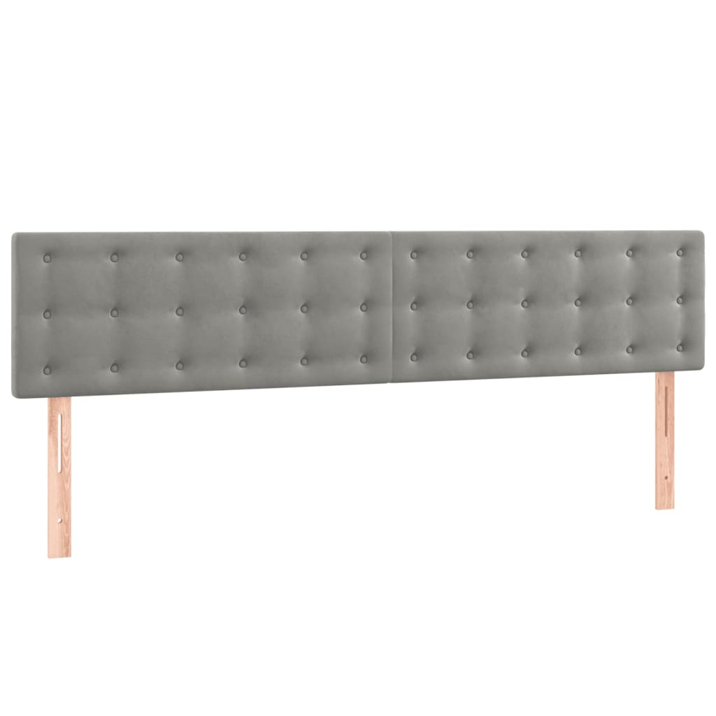 Boxspring met matras fluweel lichtgrijs 160x200 cm is nu te koop bij PeponiXL, paradijselijk wonen!