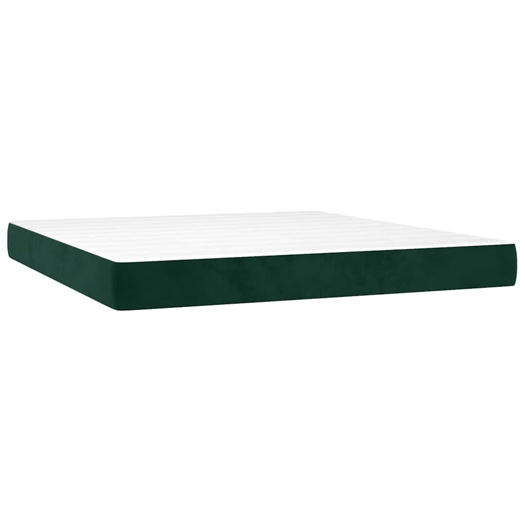 Boxspring met matras fluweel donkergroen 160x200 cm is nu te koop bij PeponiXL, paradijselijk wonen!
