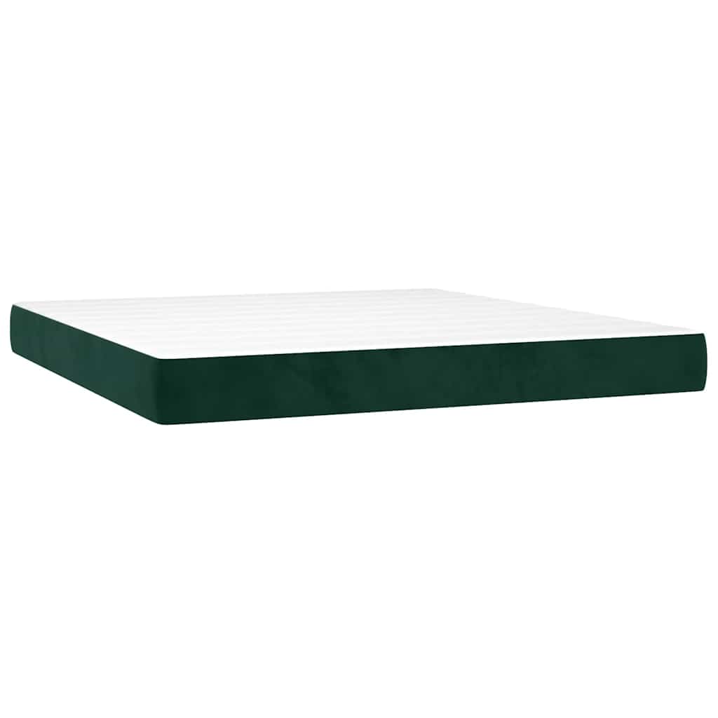 Boxspring met matras fluweel donkergroen 180x200 cm is nu te koop bij PeponiXL, paradijselijk wonen!