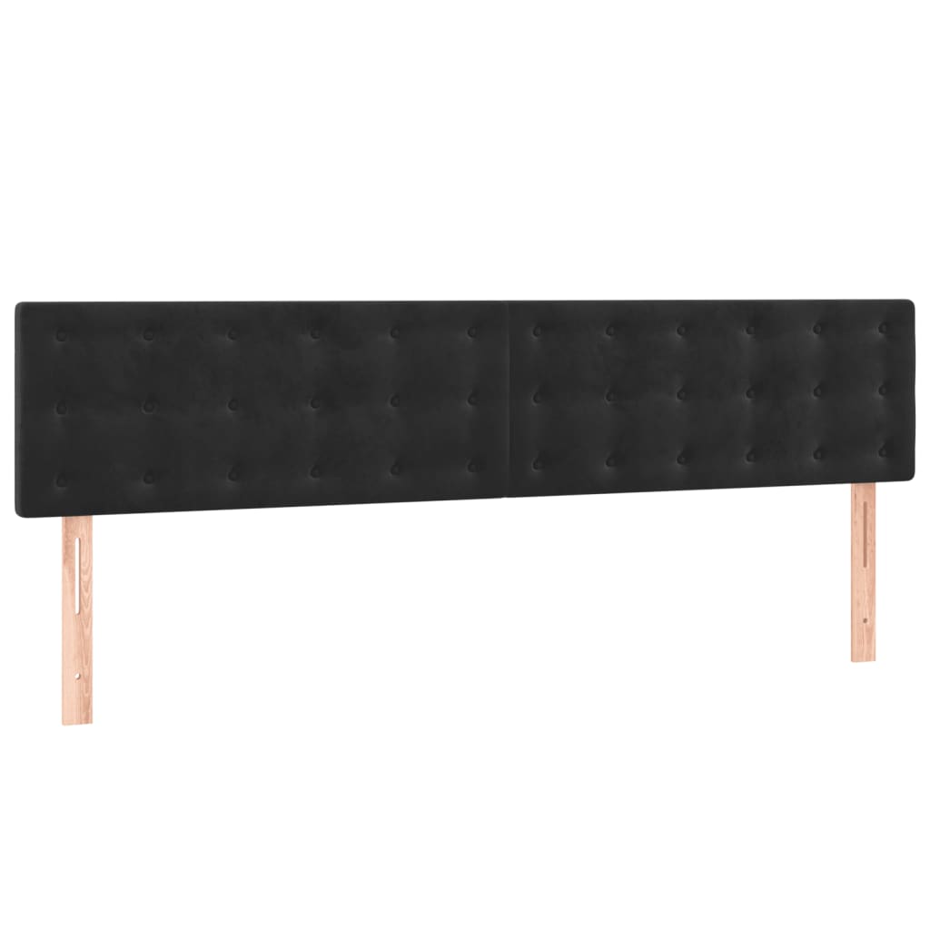Boxspring met matras fluweel zwart 200x200 cm is nu te koop bij PeponiXL, paradijselijk wonen!