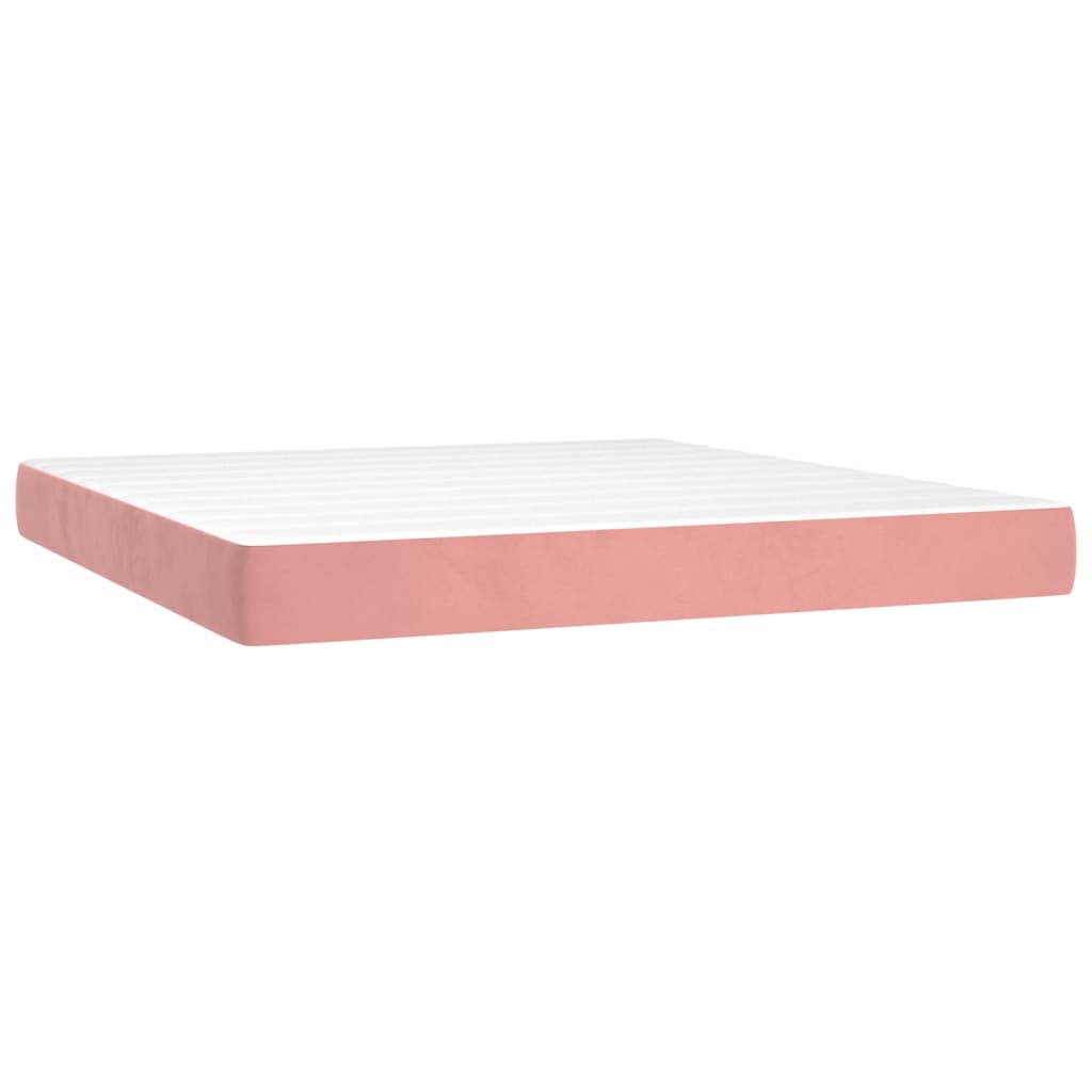 Boxspring met matras fluweel roze 200x200 cm is nu te koop bij PeponiXL, paradijselijk wonen!