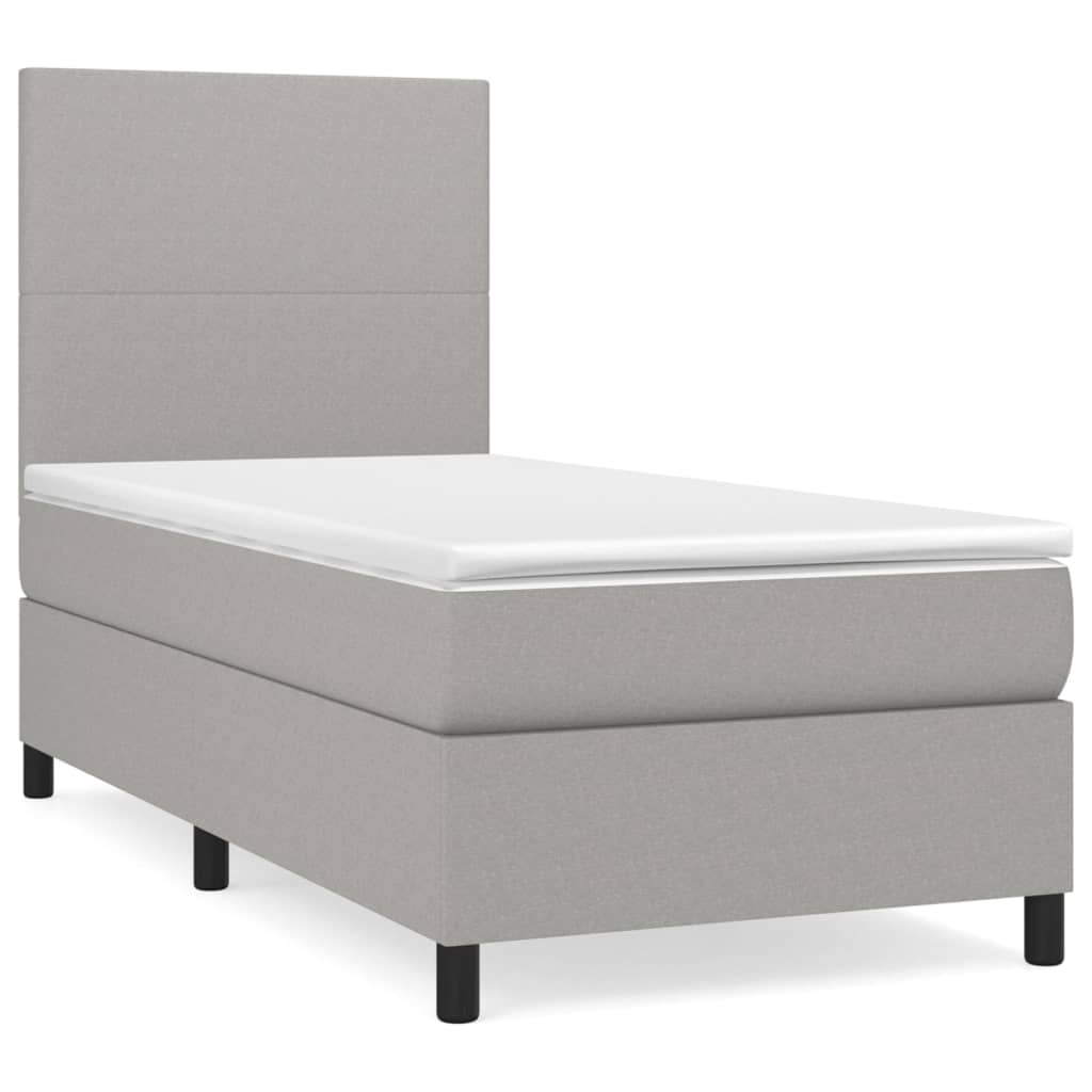 Boxspring met matras stof lichtgrijs 80x200 cm is nu te koop bij PeponiXL, paradijselijk wonen!