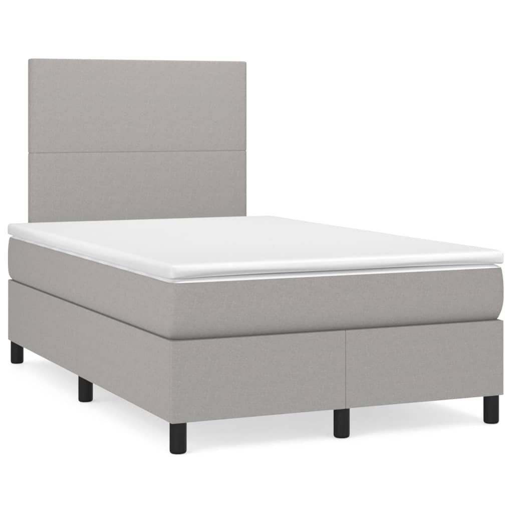 Boxspring met matras stof lichtgrijs 120x200 cm is nu te koop bij PeponiXL, paradijselijk wonen!