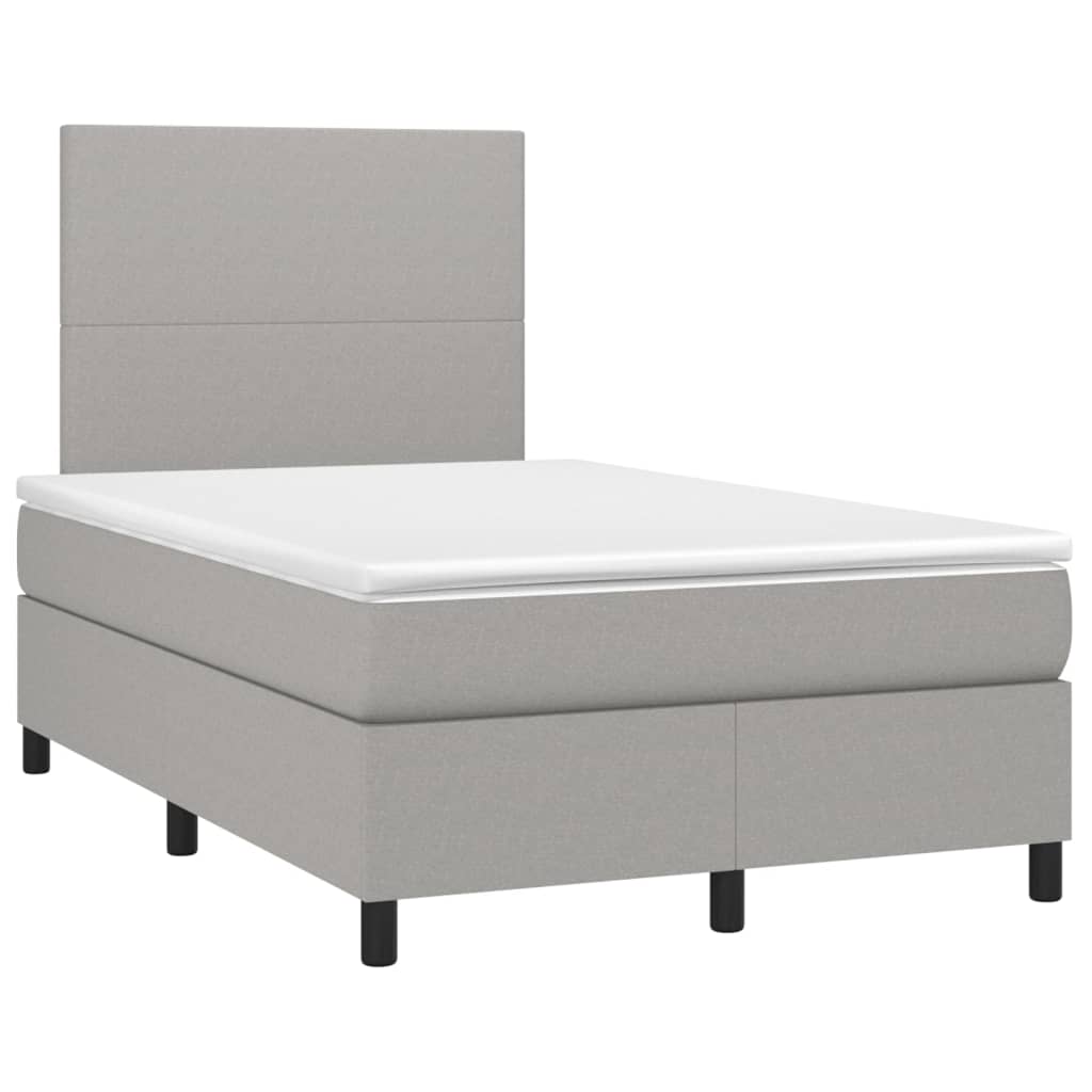 Boxspring met matras stof lichtgrijs 120x200 cm is nu te koop bij PeponiXL, paradijselijk wonen!