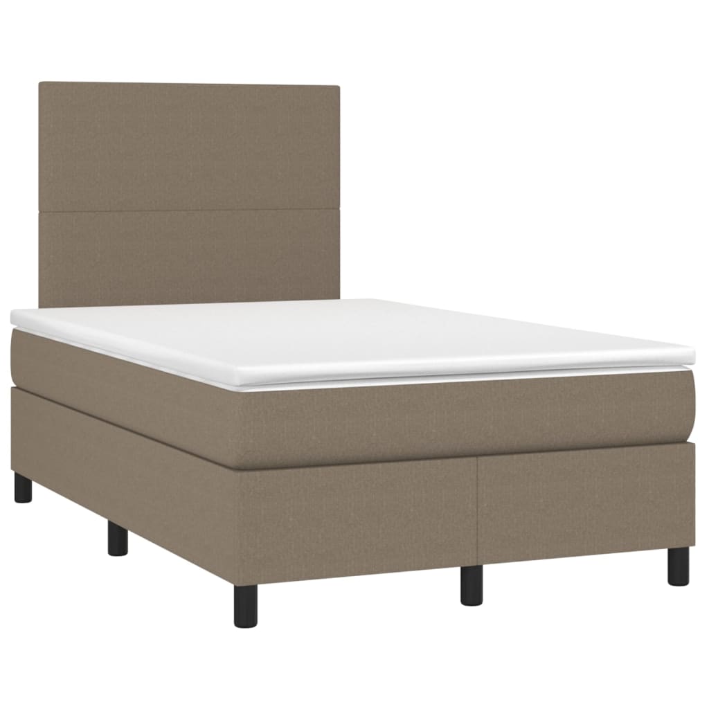Boxspring met matras stof taupe 120x200 cm is nu te koop bij PeponiXL, paradijselijk wonen!