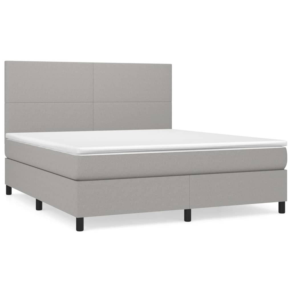 Boxspring met matras stof lichtgrijs 160x200 cm is nu te koop bij PeponiXL, paradijselijk wonen!