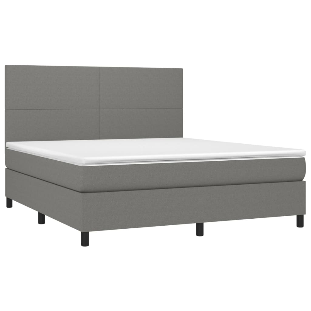 Boxspring met matras stof donkergrijs 160x200 cm is nu te koop bij PeponiXL, paradijselijk wonen!