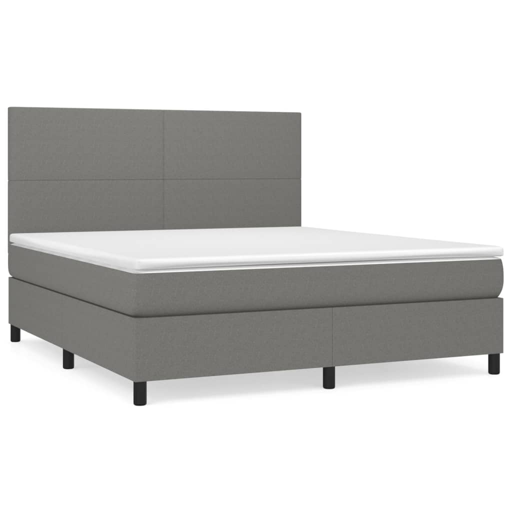Boxspring met matras stof donkergrijs 180x200 cm is nu te koop bij PeponiXL, paradijselijk wonen!