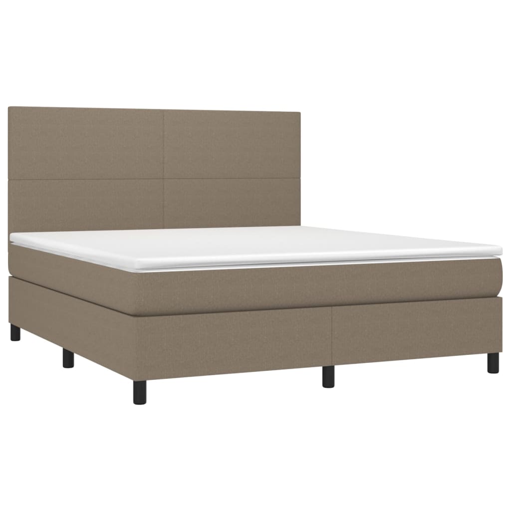 Boxspring met matras stof taupe 180x200 cm is nu te koop bij PeponiXL, paradijselijk wonen!
