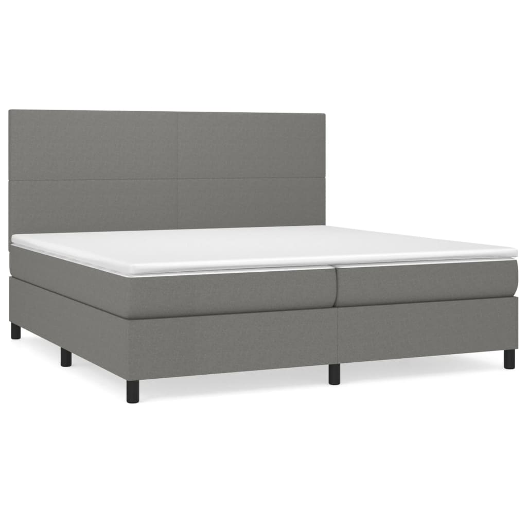 Boxspring met matras stof donkergrijs 200x200 cm is nu te koop bij PeponiXL, paradijselijk wonen!