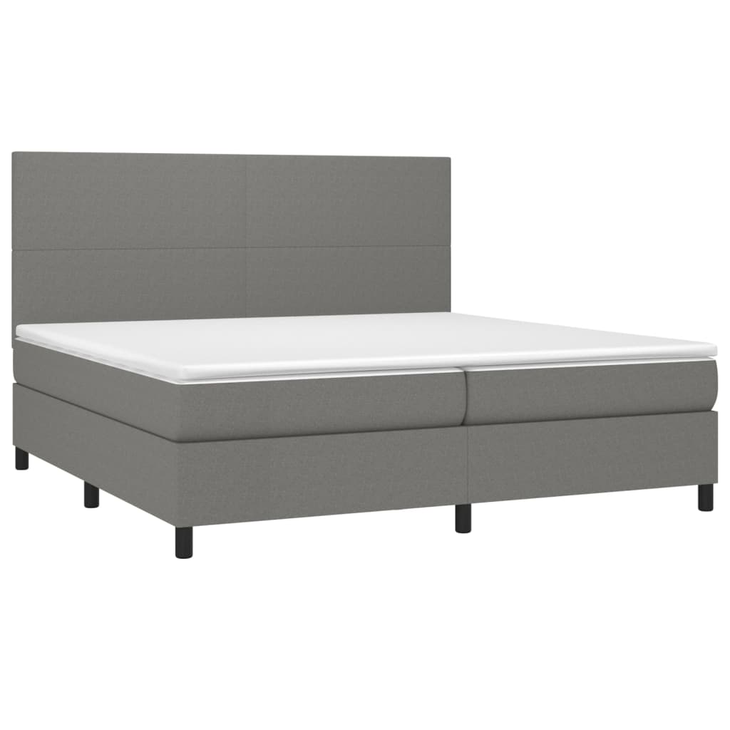 Boxspring met matras stof donkergrijs 200x200 cm is nu te koop bij PeponiXL, paradijselijk wonen!