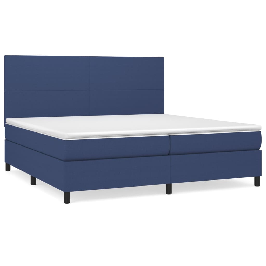 Boxspring met matras stof blauw 200x200 cm is nu te koop bij PeponiXL, paradijselijk wonen!