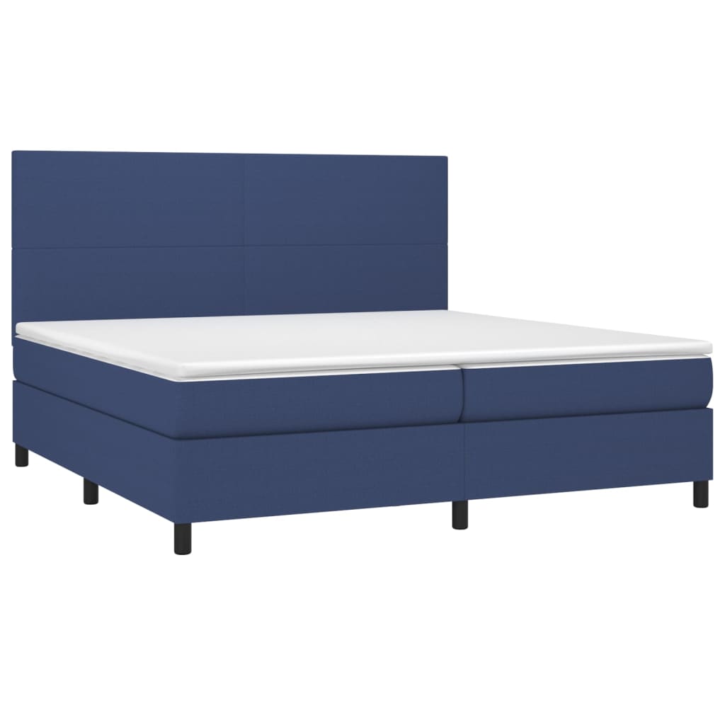 Boxspring met matras stof blauw 200x200 cm is nu te koop bij PeponiXL, paradijselijk wonen!