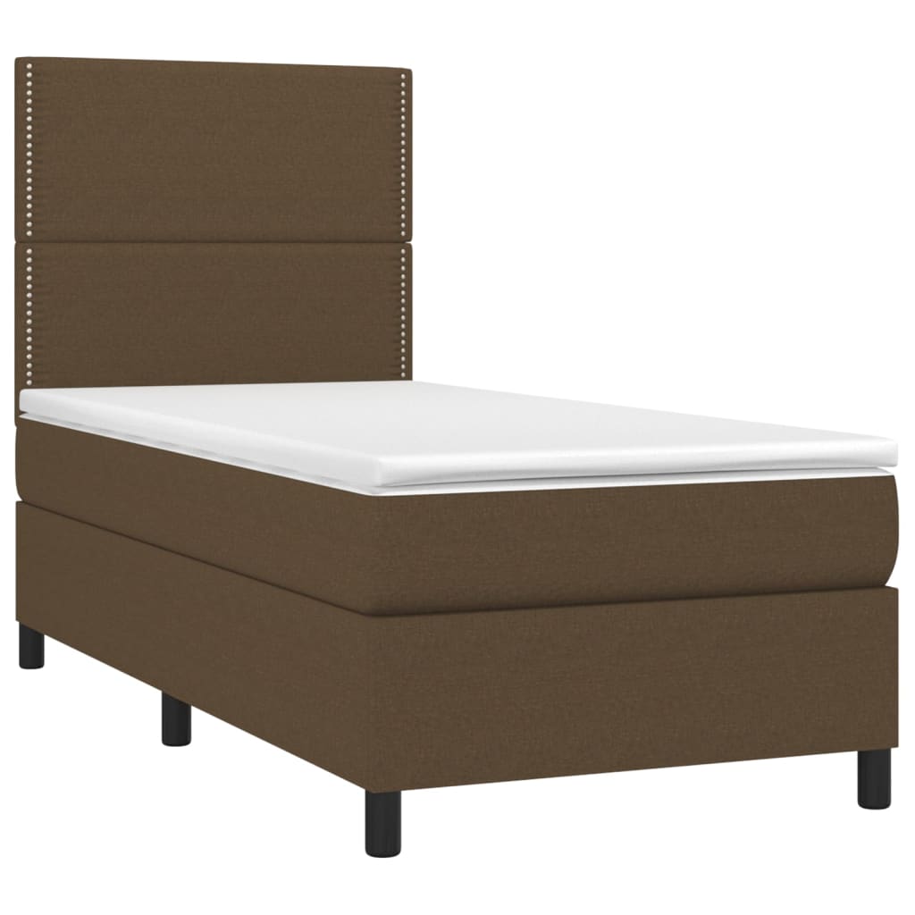 Boxspring met matras stof donkerbruin 100x200 cm is nu te koop bij PeponiXL, paradijselijk wonen!