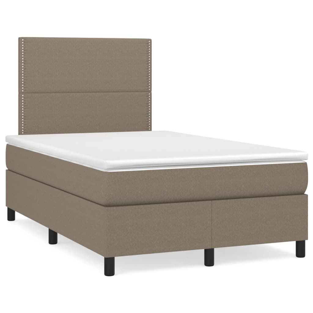 Boxspring met matras stof taupe 120x200 cm is nu te koop bij PeponiXL, paradijselijk wonen!