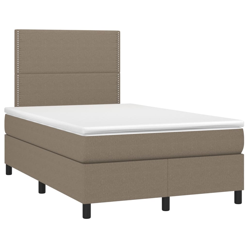 Boxspring met matras stof taupe 120x200 cm is nu te koop bij PeponiXL, paradijselijk wonen!