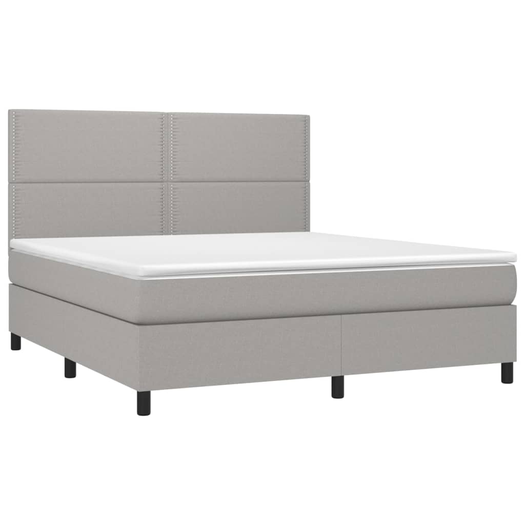 Boxspring met matras stof lichtgrijs 180x200 cm is nu te koop bij PeponiXL, paradijselijk wonen!