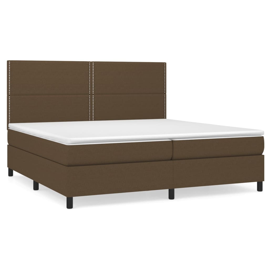 Boxspring met matras stof donkerbruin 200x200 cm is nu te koop bij PeponiXL, paradijselijk wonen!