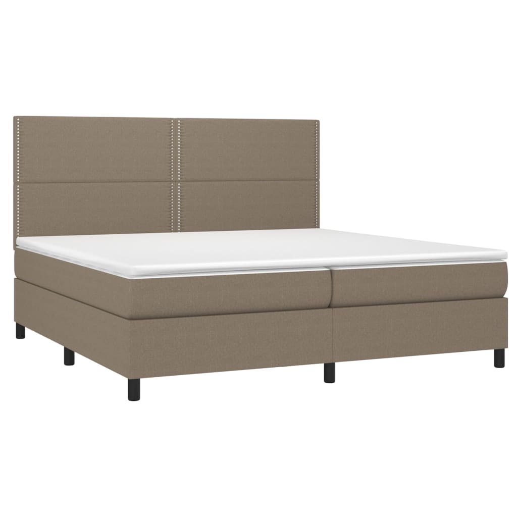 Boxspring met matras stof taupe 200x200 cm is nu te koop bij PeponiXL, paradijselijk wonen!