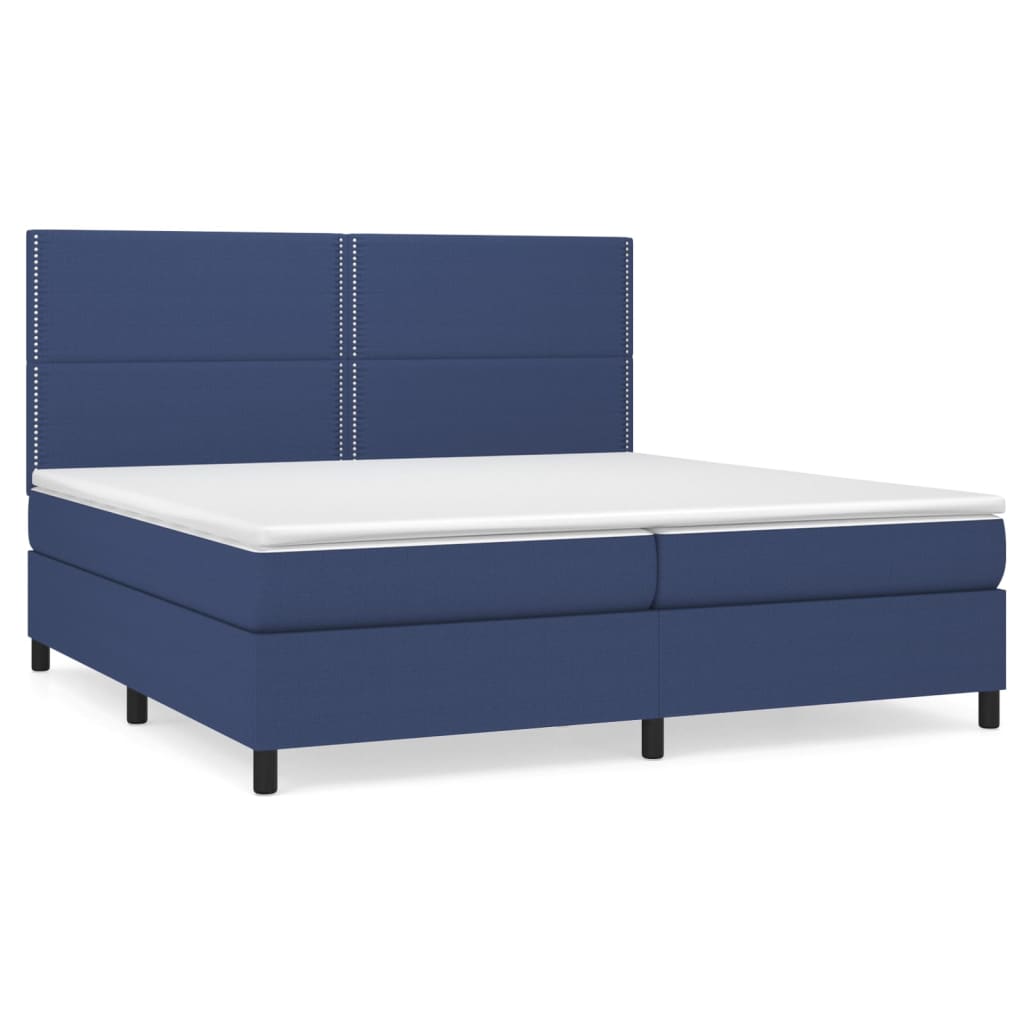 Boxspring met matras stof blauw 200x200 cm is nu te koop bij PeponiXL, paradijselijk wonen!