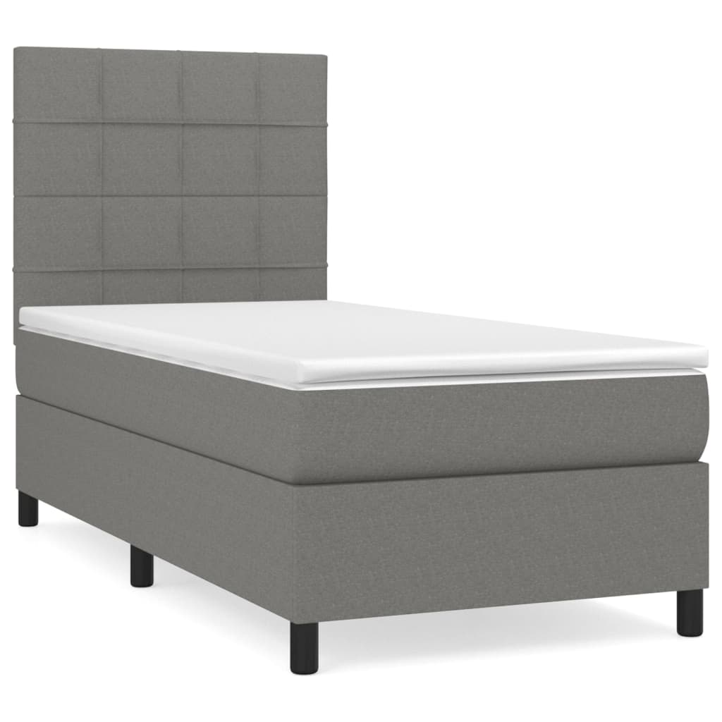 Boxspring met matras stof donkergrijs 80x200 cm is nu te koop bij PeponiXL, paradijselijk wonen!