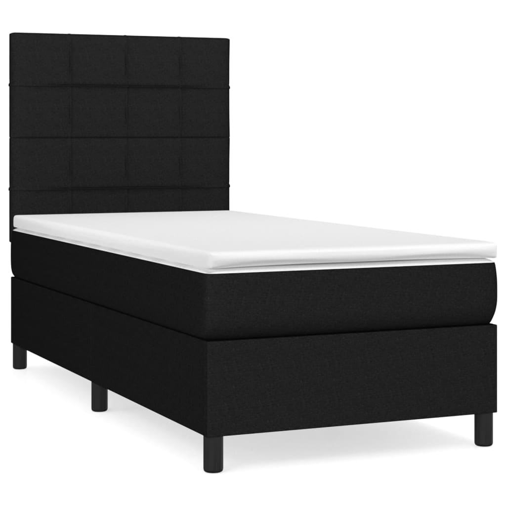 Boxspring met matras stof zwart 80x200 cm is nu te koop bij PeponiXL, paradijselijk wonen!