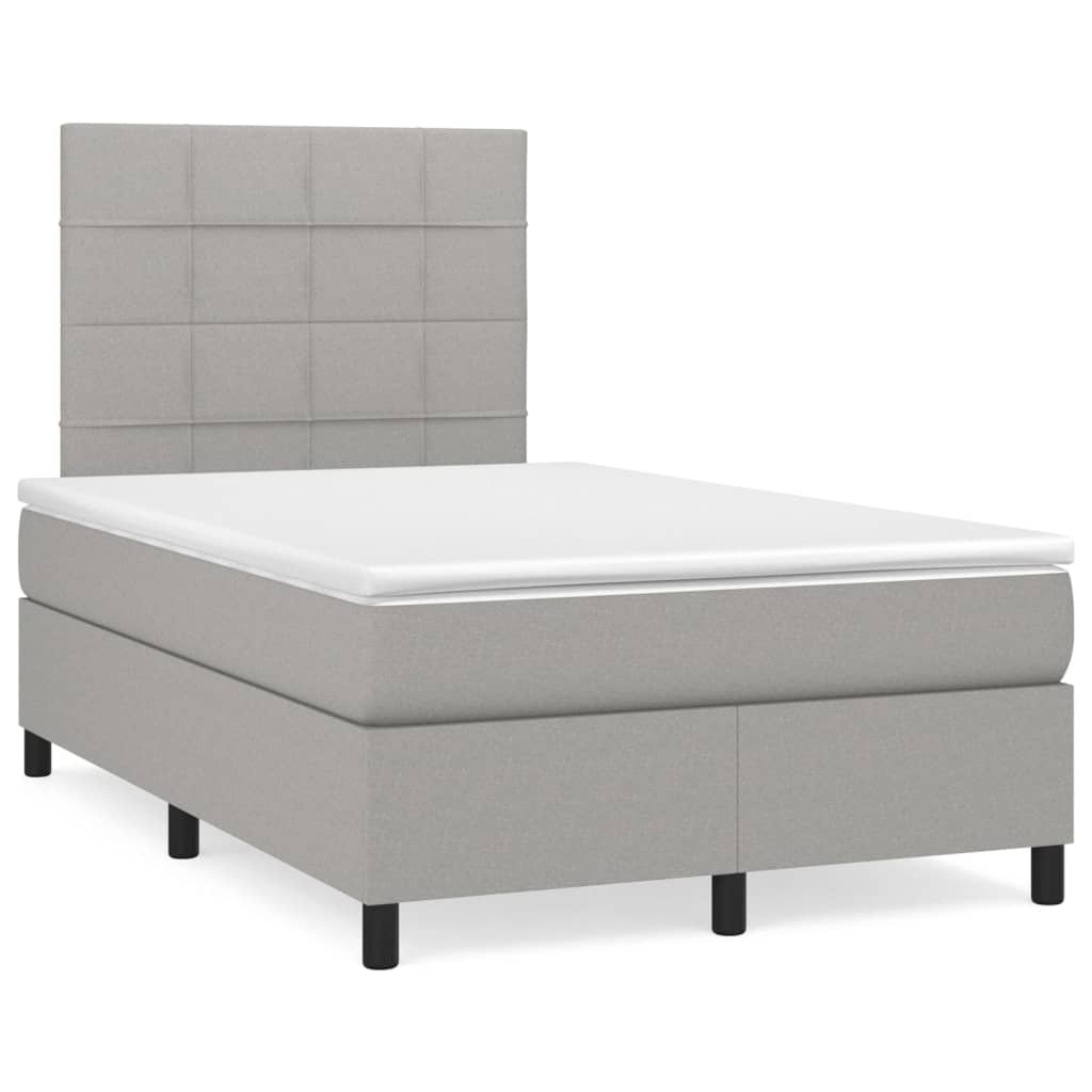 Boxspring met matras stof lichtgrijs 120x200 cm is nu te koop bij PeponiXL, paradijselijk wonen!