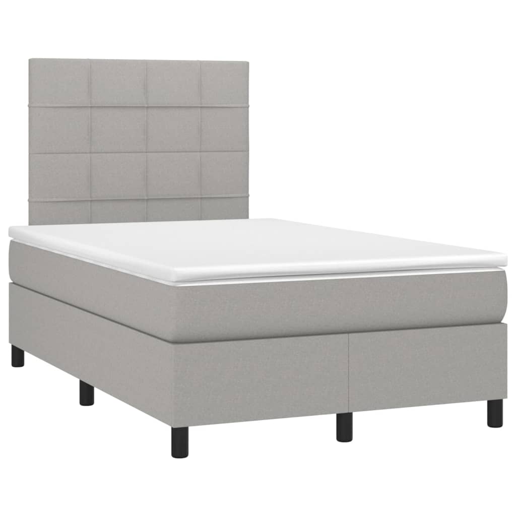 Boxspring met matras stof lichtgrijs 120x200 cm is nu te koop bij PeponiXL, paradijselijk wonen!