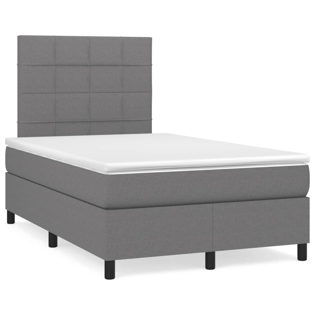 Boxspring met matras stof donkergrijs 120x200 cm is nu te koop bij PeponiXL, paradijselijk wonen!