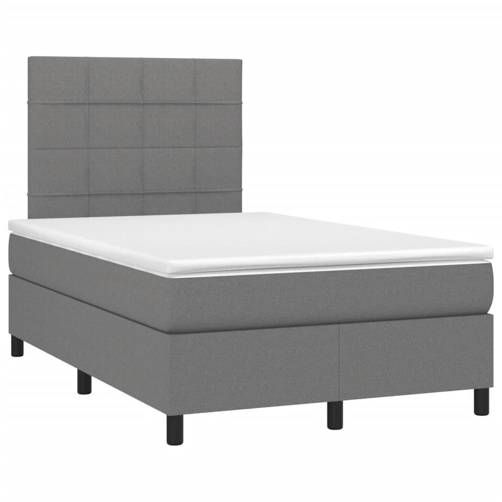 Boxspring met matras stof donkergrijs 120x200 cm is nu te koop bij PeponiXL, paradijselijk wonen!