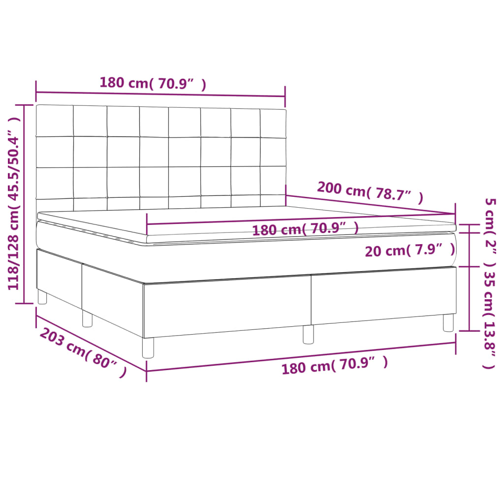Boxspring met matras stof lichtgrijs 180x200 cm is nu te koop bij PeponiXL, paradijselijk wonen!