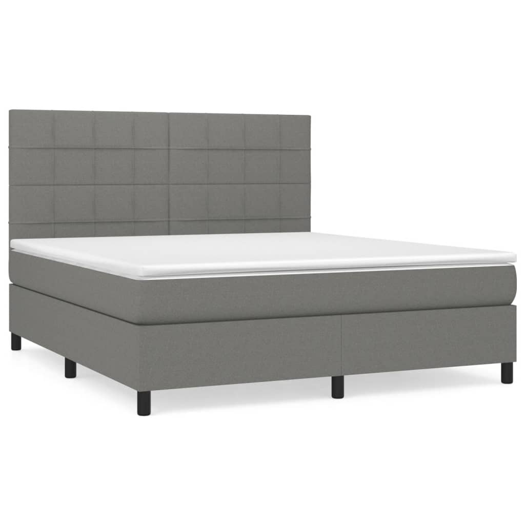 Boxspring met matras stof donkergrijs 180x200 cm is nu te koop bij PeponiXL, paradijselijk wonen!