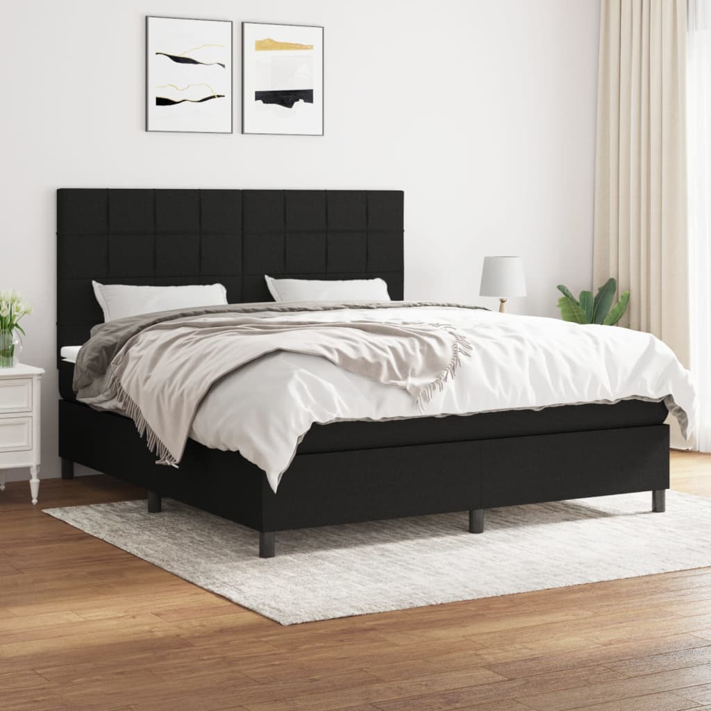 Boxspring met matras stof zwart 180x200 cm is nu te koop bij PeponiXL, paradijselijk wonen!