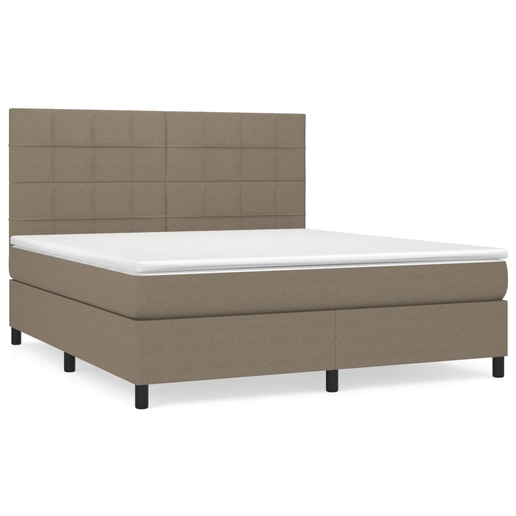 Boxspring met matras stof taupe 180x200 cm is nu te koop bij PeponiXL, paradijselijk wonen!