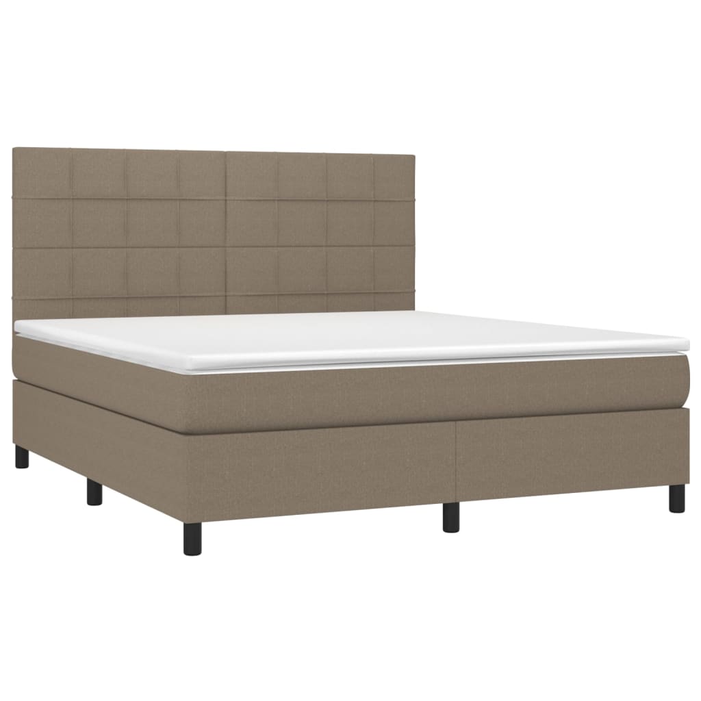 Boxspring met matras stof taupe 180x200 cm is nu te koop bij PeponiXL, paradijselijk wonen!