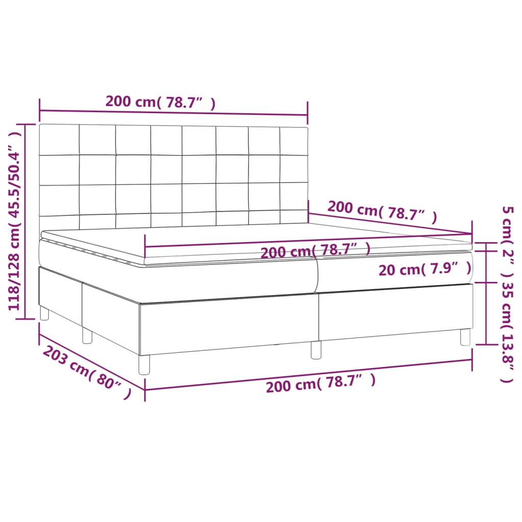 Boxspring met matras stof crèmekleurig 200x200 cm is nu te koop bij PeponiXL, paradijselijk wonen!