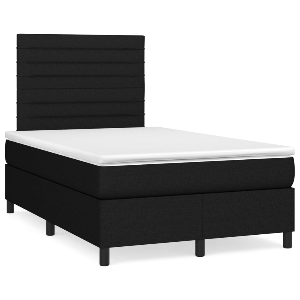 Boxspring met matras stof zwart 120x200 cm is nu te koop bij PeponiXL, paradijselijk wonen!
