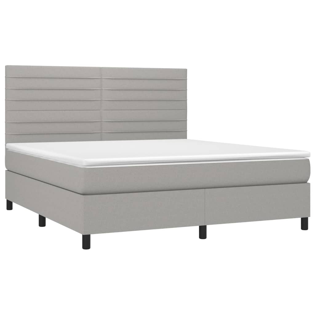Boxspring met matras stof lichtgrijs 160x200 cm is nu te koop bij PeponiXL, paradijselijk wonen!